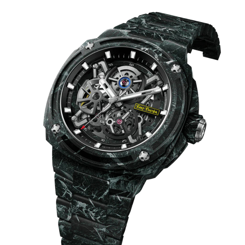 Tsar Bomba Electron Series Black/Blue Carbon Fiber Strap Men's Watch TB8401(1+1)CF-03