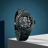 Tsar Bomba Electron Series Black/Blue Carbon Fiber Strap Men's Watch TB8401(1+1)CF-03