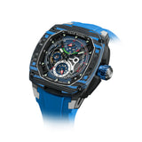 Tsar Bomba Dark Matter Series Black/Blue FKM Rubber Strap Men's Watch TB8602-01