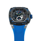 Tsar Bomba Dark Matter Series Black/Blue FKM Rubber Strap Men's Watch TB8602-01