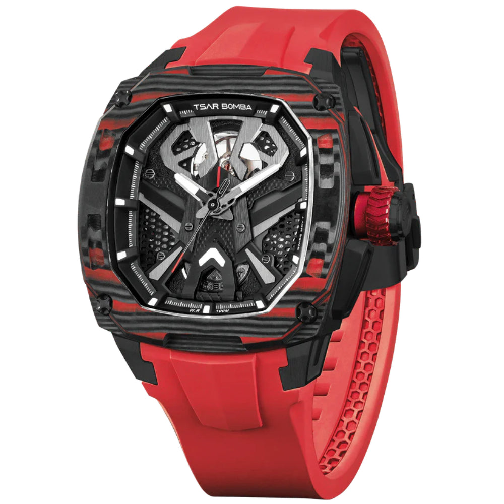 Tsar Bomba Dark Matter-Interchangeable Automatic FKM Rubber Strap Men's Watch TB8603-02