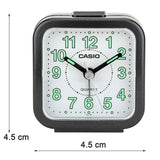 Casio Clock White Dial Black Case Alarm Clock TQ-141-1DUDF-P