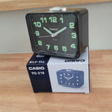 Casio Standard Black Dial Travel Alarm Clock TQ-218-1D-P