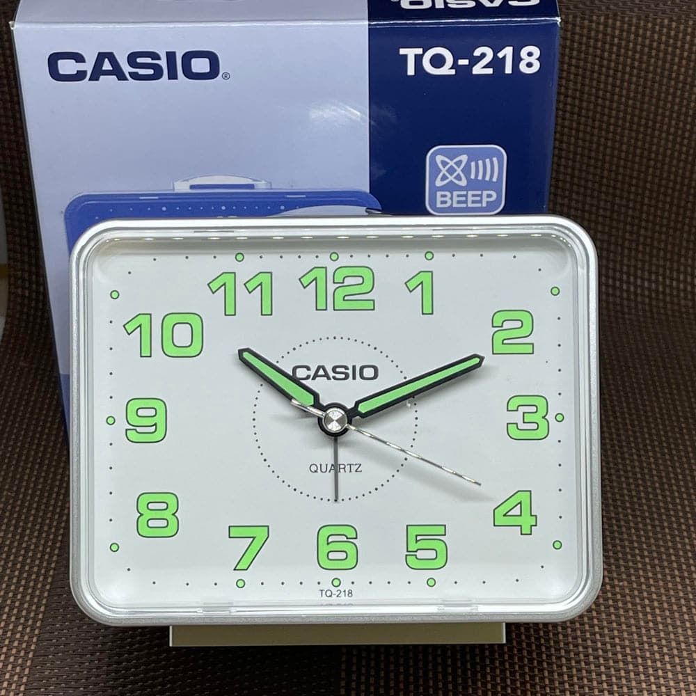 Casio Standard White Resin Table Clock TQ-218-8D-P – H2 Hub