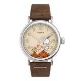 Timex Standard x Peanuts Featuring Snoopy Autumn Brown Leather Strap Unisex Watch TW2U86200