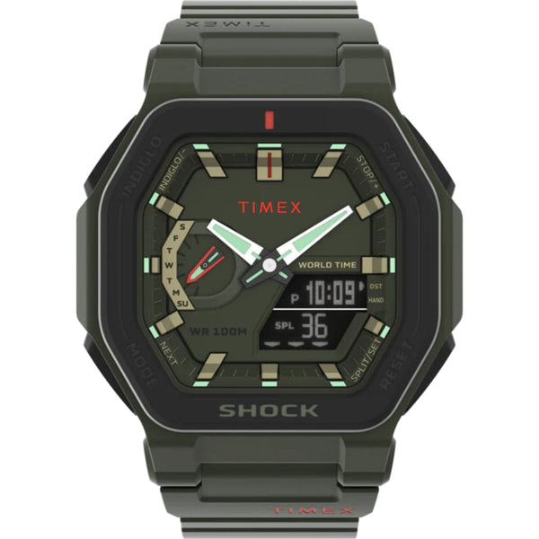Timex Command Digital-Analogue Green Resin Strap Men Watch TW2V35400