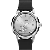 Timex Marlin Silver Dial Black Leather Strap Men Watch TW2V63100