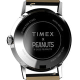 Timex Marlin Snoopy Black Leather Strap Unisex Watch TW2V63200