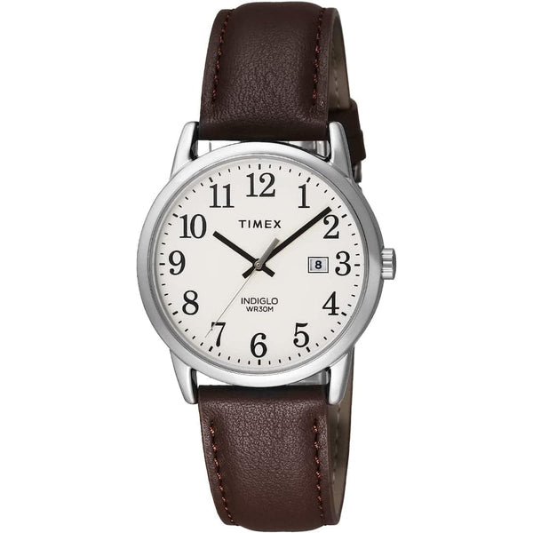 Timex Indiglo White Dial Brown Leather Strap Unisex Watch TW2V68700