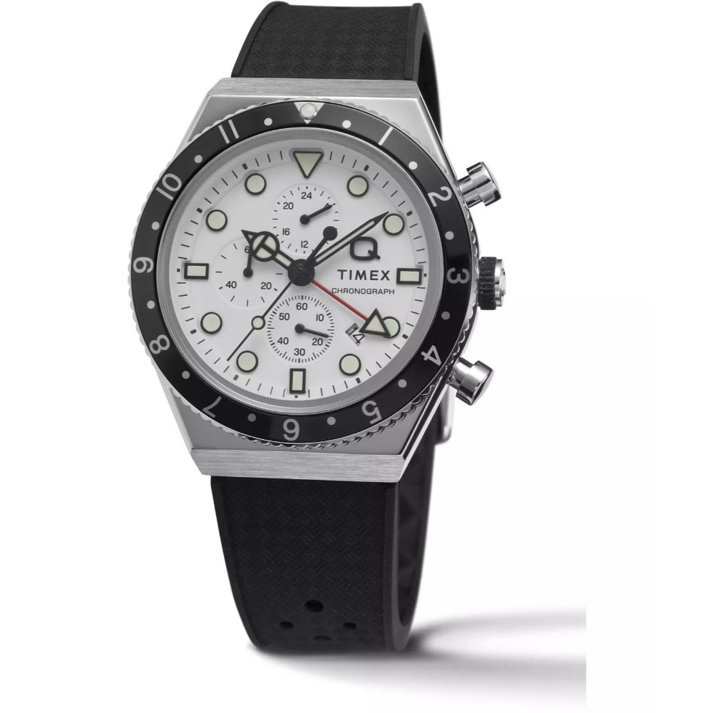 Timex Q Chronograph Black Synthetic Strap Men's Watch TW2V70100