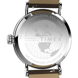 Timex Standard Green Dial Brown Leather Strap Unisex Watch TW2V71200