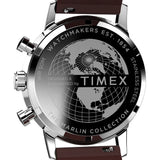 Timex Marlin Chronograph Blue Dial Leather Strap Men's Watch