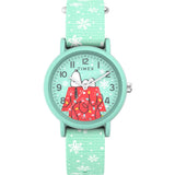 Timex Peanuts Holiday Green Fabric Strap Unisex Watch TW2W24700