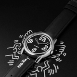 Timex Keith Haring Black Leather Strap Unisex Watch TW2W25400