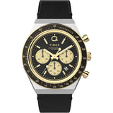 Timex Q Chronograph Black Leather Strap Men's Watch TW2W64300