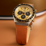 Timex Q Chronograph Brown Leather Strap Men's Watch TW2W64400