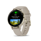 Garmin Venu 3S Cream Gold Stainless Steel Bezel with French Gray Case GM-010-02785-52