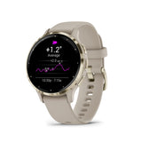 Garmin Venu 3S Cream Gold Stainless Steel Bezel with French Gray Case GM-010-02785-52