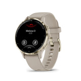 Garmin Venu 3S Cream Gold Stainless Steel Bezel with French Gray Case GM-010-02785-52