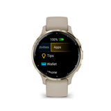 Garmin Venu 3S Cream Gold Stainless Steel Bezel with French Gray Case GM-010-02785-52