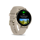 Garmin Venu 3S Cream Gold Stainless Steel Bezel with French Gray Case GM-010-02785-52