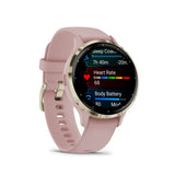 Garmin Venu 3S  Cream Gold Stainless Steel Bezel with Dust Rose Case GM-010-02785-53