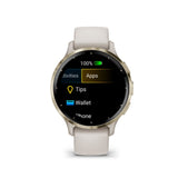 Garmin Venu 3S Cream Gold Stainless Steel Bezel with Ivory Case GM-010-02785-54