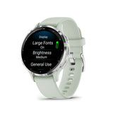 Garmin Venu 3S Silver Stainless Steel Bezel with Sage Gray Case GM-010-02785-51