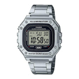 Casio General Digital Silver Stainless Steel Strap Men Watch W-218HD-1AVDF-P