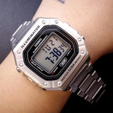 Casio General Digital Silver Stainless Steel Strap Men Watch W-218HD-1AVDF-P