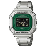 Casio General Digital Silver Stainless Steel Strap Men's Watch W-218HD-3AVDF