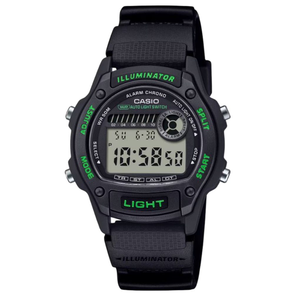 Casio General Black Resin Strap Men Watch W-220H Series