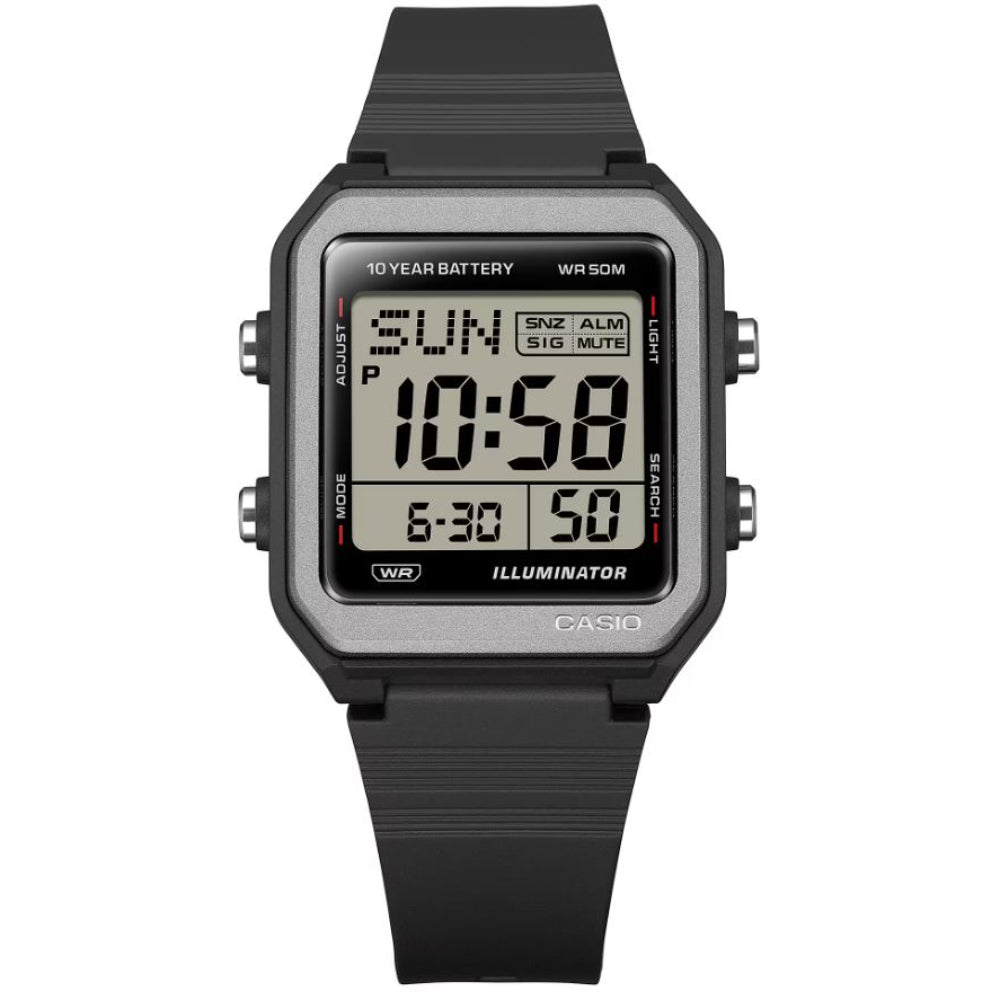 Casio Digital Black Resin Strap Men's Watch W-221H-1AVDF-P