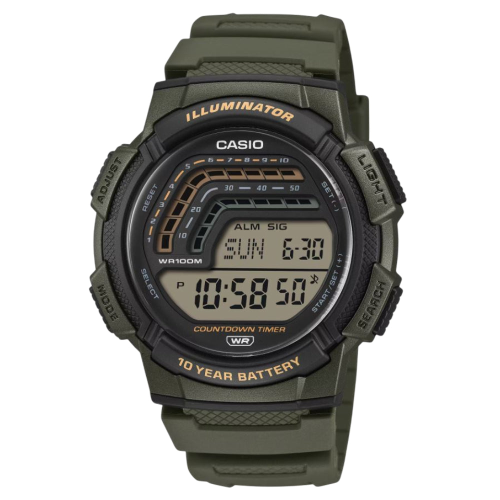 Casio General Digital Resin Strap Men's Watch - Multifunctional | WS-1800 Series