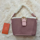 AG Collective Faux Suede Top Handle Bucket Women Hand Bag