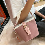 AG Collective Faux Suede Top Handle Bucket Women Hand Bag