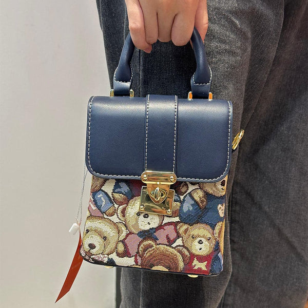 AG Collective Mini Crossbody Cute Bear Pattern Women's Bag