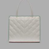 Karl Lagerfeld Paris MAYBELLE SATCHEL WITH PINS AND CONTRAST TRIM - Winter White | Until June 19 Only