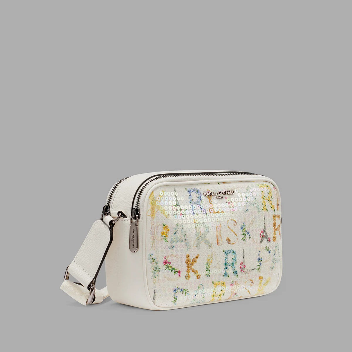 Karl Lagerfeld Paris MAYBELLE SEQUIN CROSSBODY - White | Until June 19 Only