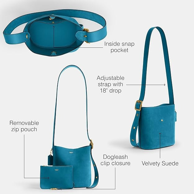 COACH Bleecker Bucket Bag 21 - Sea Blue Suede | Until June 19 Only
