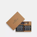 COACH Boxed 3-In-1 Wallet Gift Set In Signature Canvas - Charcoal/Black | Until June 22 Only