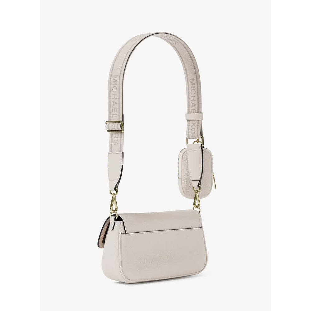 Michael Kors Jet Set Travel Small Pebbled Leather Crossbody Bag With Pouch LT Cream | Until June 29 Only