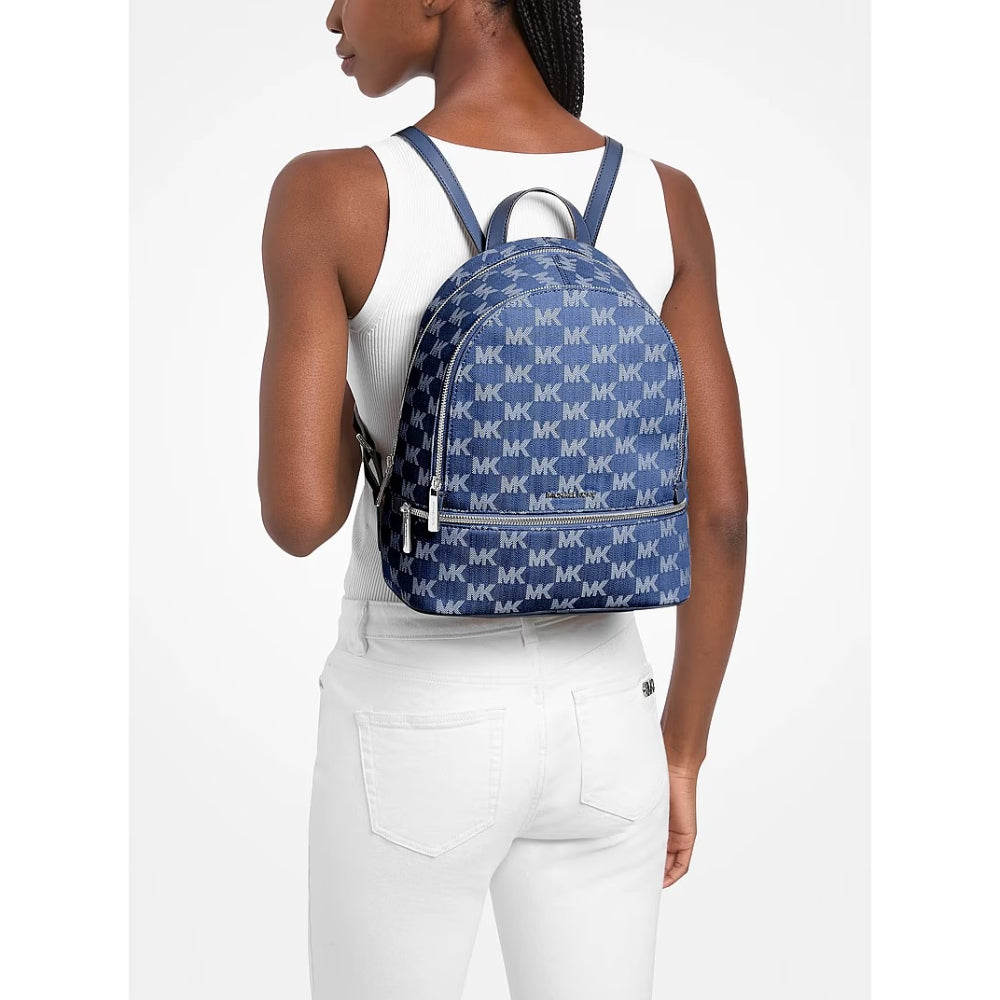 Michael Kors Rhea Medium Logo Jacquard Denim Backpack | Until June 29 Only