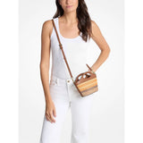 Michael Kors Tatum Small Striped Woven Crossbody Bag Rad Orange ML | Until June 29 Only