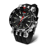 Vostok Europe Black Dial & Orange Silicone Strap Men Watch YN84-575A538-SS