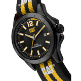 Caterpillar Big Twist 24 Black Yellow Nylon Strap Men Watch YW.161.64.137