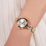 GUESS GOLD TONE CRYSTAL LINKS LADIES WATCH GW0757L2
