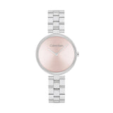 CALVIN KLEIN GLEAM BLUSH DIAL STEEL LADIES WATCH 25100015