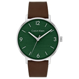 CALVIN KLEIN MODERN GREEN DIAL LEATHER MEN'S WATCH 25200435