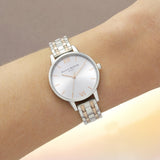 OLIVIA BURTON OB16EN01 THE ENGLAND 30mm SILVER & CARNATION GOLD BRACELET WATCH